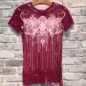 Sinful Affliction Graphic Tee with Angelic Design